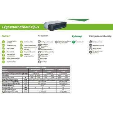   Polar 3,5kW légcsatornás split inverteres beltéri egység, R32