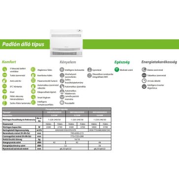 Polar 3,5kW konzol split inverteres beltéri egység, R32